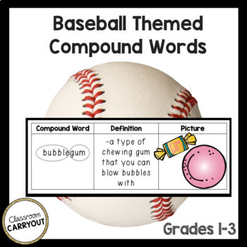 Preview of Compound Words:  BASEBALL Themed Word Work