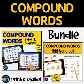Preview of Compound Word Activities with Pictures Blending and Segmenting BUNDLE