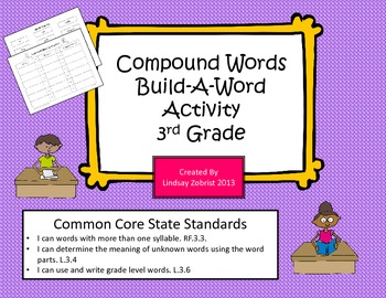 Preview of Compound Words: Build A Word 3rd Grade Common Core Sorting Activity