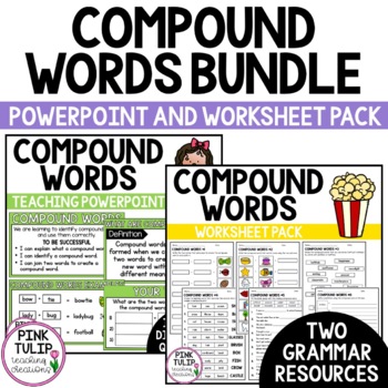 Preview of Compound Words Bundle - Worksheet Pack and Guided Teaching PowerPoint