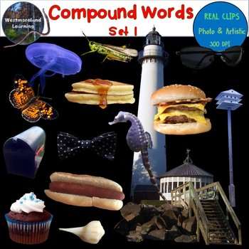 Preview of Compound Words Clip Art Set 1 Photo & Artistic Digital Stickers
