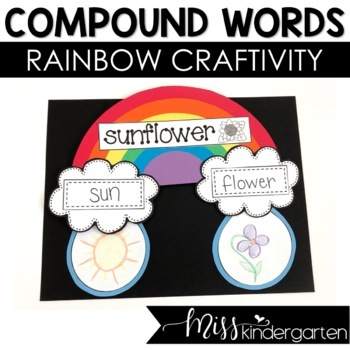Preview of Spring Craft Compound Word Rainbow Kindergarten Craftivity April Bulletin Board