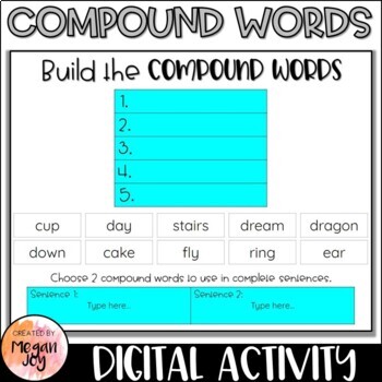 Preview of Compound Words Digital Grammar Activity - Distance Learning