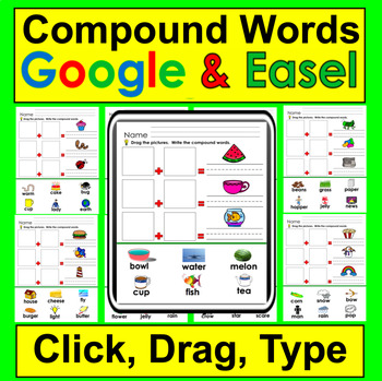 Preview of Compound Words Digital Resource for Interactive Google Slides & Easel Activities
