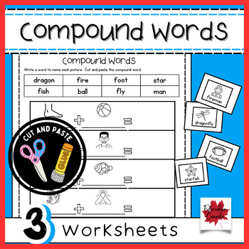 Preview of Compound Words Free Worksheet Set: Cut-and-Paste Activity