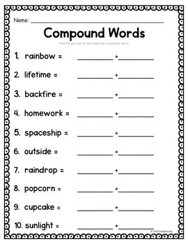 Compound Words Hands-On Puzzle Activity by Fiddleheads | TpT