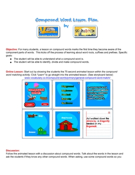 Preview of Compound Words Lesson Plan