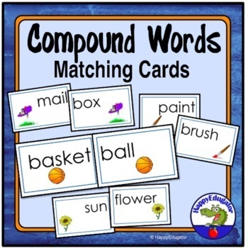 Preview of Compound Words Matching Task Cards - Nouns