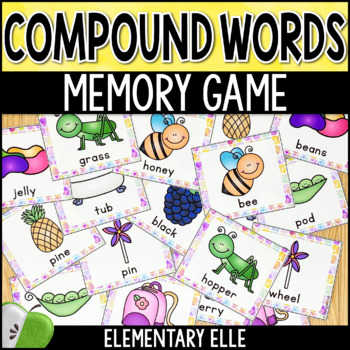 Preview of Compound Words Memory Game | Literacy Center Task Cards