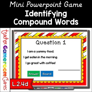 Compound Word Guessing Game Language Arts 100 Pieces Teaching Aids 