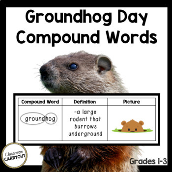 Preview of Compound Words for GROUNDHOG DAY!