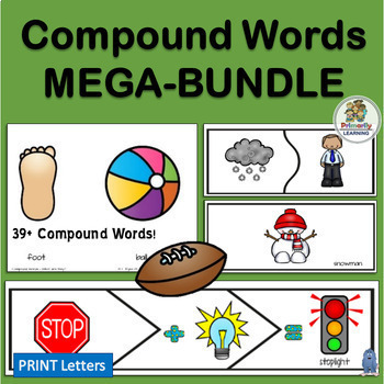 Preview of Compound Words Puzzle Games BUNDLE for Classroom Compound Word Activities