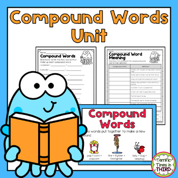Preview of Compound Words Unit - No Prep Worksheets and Posters