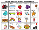 Compound Words Word List - Writing Center Set One