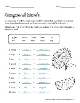 Compound Words Worksheets by Tim's Printables | Teachers ...