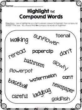 Compound Words Worksheets & Activities by Abc123is4me | TpT