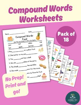 Preview of Compound Words Worksheets (Pack of 18)