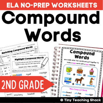 Preview of Compound Words Worksheets & Poster for 2nd Grade Daily Grammar and Vocabulary