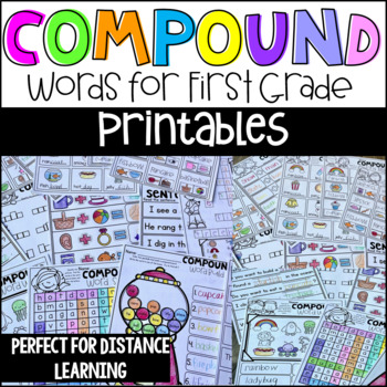 Preview of Compound Words Worksheets Printables and Activities for First Grade