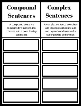 Preview of Compound and Complex Sentence Sort
