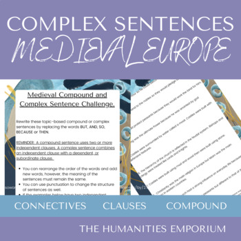 Preview of Medieval Europe Edition - Compound and Complex Sentences -