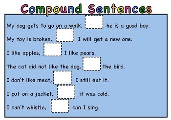 Preview of Compound sentences