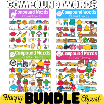 Preview of Compound words Clipart BUNDLE {Happy Clipart}