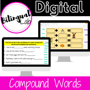 Preview of Compound words Google Classroom activities- Distance Learning