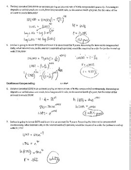 compound interest common core algebra ii homework
