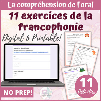Preview of Compréhension de l'oral - French Listening Exercices on La Francophonie