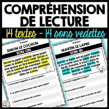 Preview of French Reading Comprehension & Sounds Worksheets - Compréhension de lecture-Sons