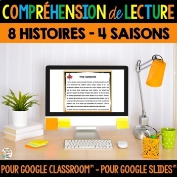 Preview of Compréhension de lecture pour Google Classroom™ - French Reading Comprehension