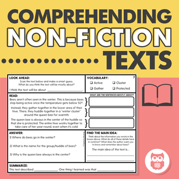 Preview of Non-Fiction Texts for Comprehension | Language Strategies, Main Idea | Speech
