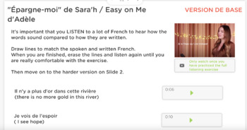 Preview of Comprehensible Input Pop Song Activities in French / Chansons en français