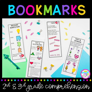 Preview of Reading Comprehension Bookmarks - 2nd and 3rd Grade Skills & Strategies