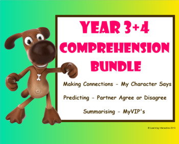 Preview of Comprehension Bundle - Making Connections, Predicting, Summarising - Year 3+4