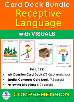 Preview of Comprehension Card Deck BUNDLE: with VISUALS