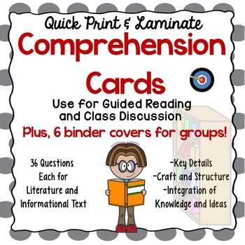 Preview of Comprehension Cards for Guided Reading and Class Discussion