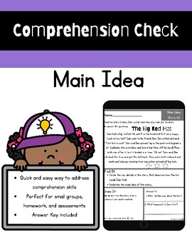 Preview of Comprehension Check - Main Idea