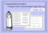 Comprehension: Compare and Contrast Texts on the Same Topi