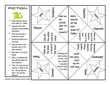 Preview of Comprehension Cootie Catcher (Fiction)
