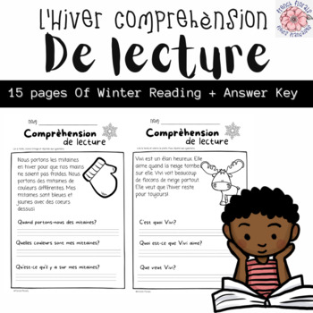 Preview of Compréhension De Lecture D'Hiver | Winter Reading Comprehension
