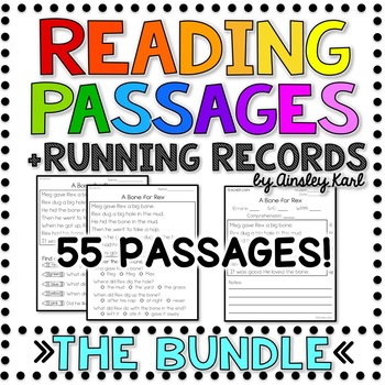 Preview of Comprehension & Fluency Passages - Beginning Readers + Running Records - BUNDLE!