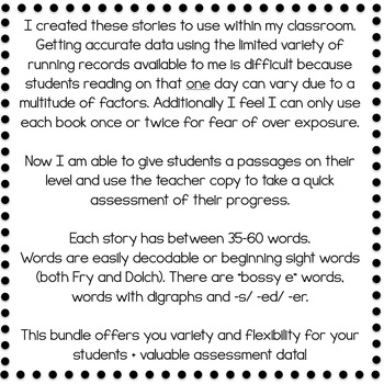 Comprehension & Fluency Passages - Beginning Readers + Running Records