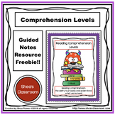 Comprehension Levels Guided Notes Resource Freebie!!!!!