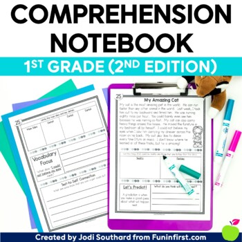 Preview of Reading Comprehension Notebook 1st Grade (Set 2) - Digital and Printable