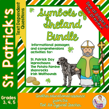 Preview of Informational Passages Irish St. Patrick's Day Grades 3, 4, 5, 6 Bundle