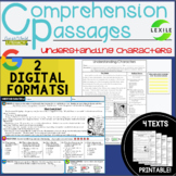 Comprehension Passages - CHARACTERS - 2 DIGITAL & PRINTABL
