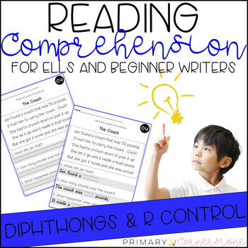 reading comprehension passages and questions esl ell diphthongs r control