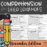 First Grade Reading Comprehension | November Reading Passages